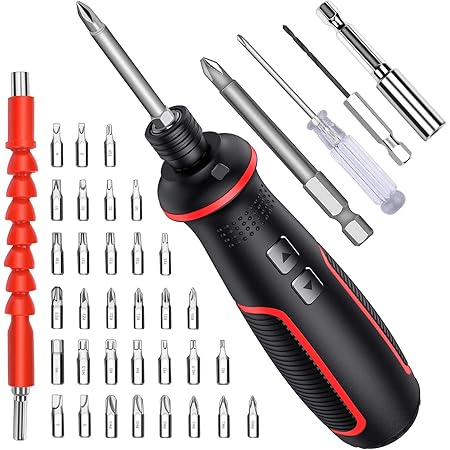Amazon 電動ドライバー ドライバー 小型 ミニドライバー Ledライト付き 34本ビット 6ｎ M n M Usb充電式 3 6v00mahリチウム電池 バッテリ交換でき Tooltoo 正逆回転 豊富な付属品 コンパクト 家庭用 ドライバー 滑り止めグリップ ドリルドライバー