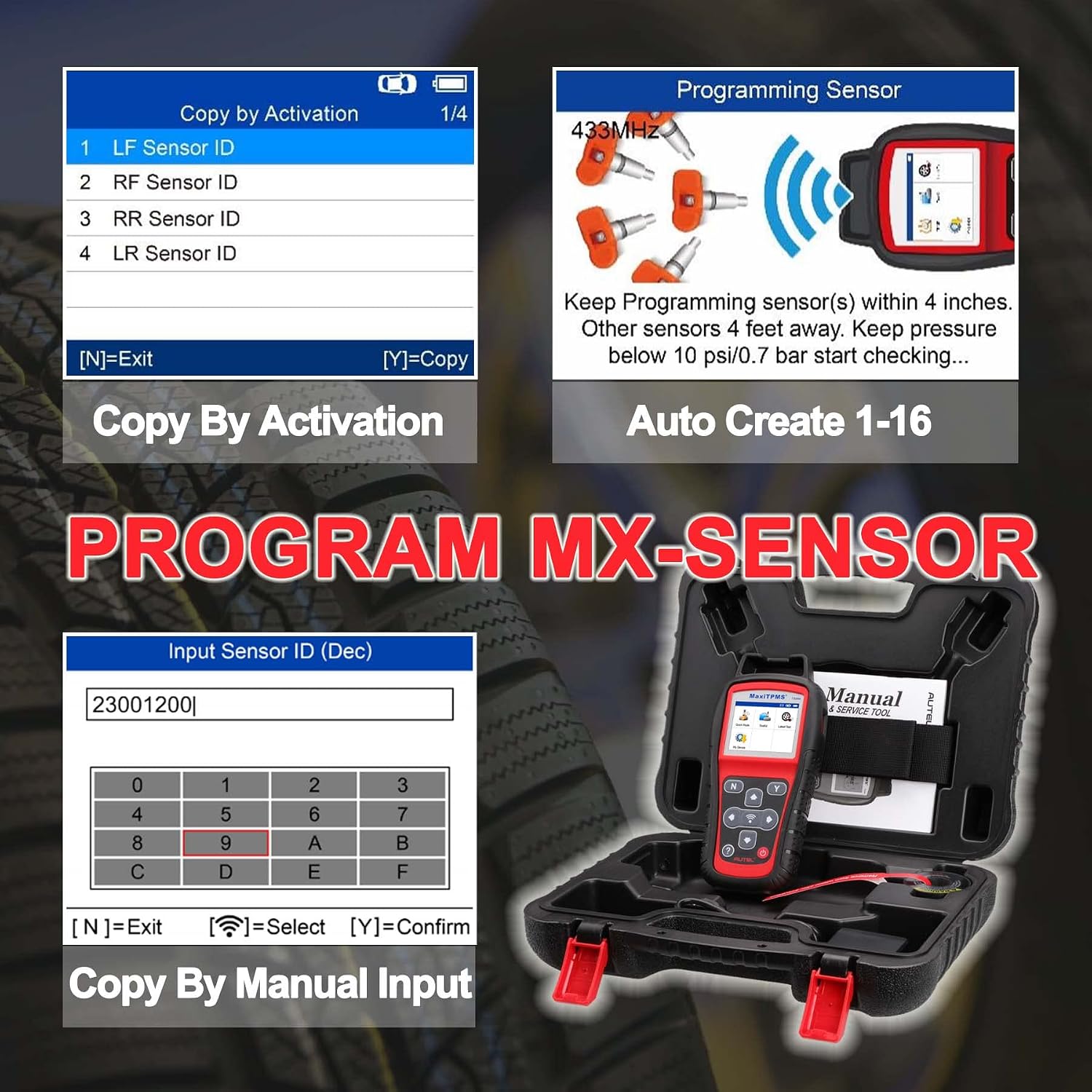 Autel TPMS Programming Tool TS408, TPMS Reset Relearn Tool, Activate Read Clone Copy TPMS Sensor, Scan Tire Sensor, Program Autel MX Sensor, Free Lifetime Update, Lite of TS508 TS608