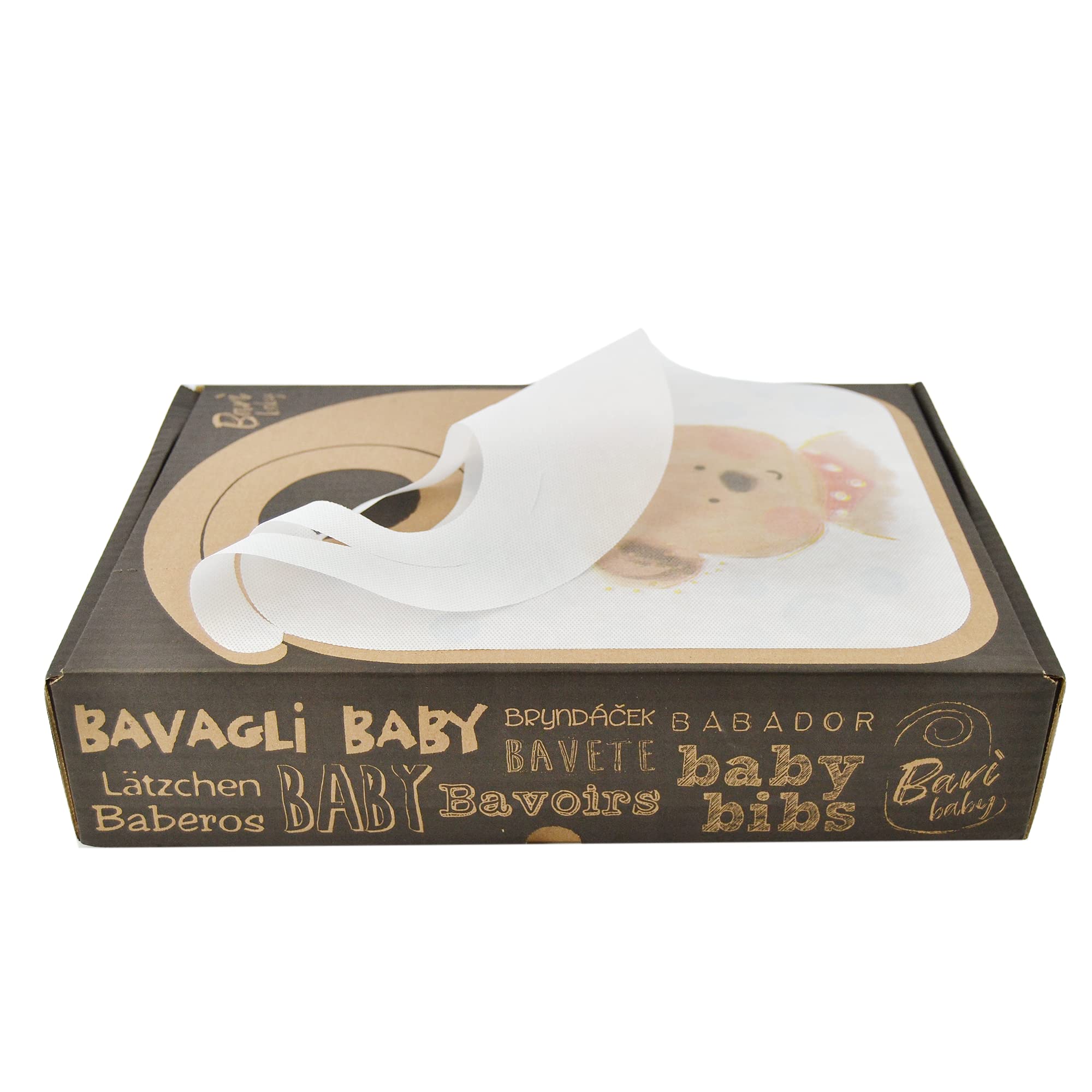 PZ 100 BAVAGLINI MONOUSO PER BAMBINO, BAVAGLINI FANTASIA ORSO, PINGUINO ED ELEFANTE ( ALTO 30 CM X LARGHEZZA 24 CM ) IDEALE PER ASILI E LUDOTECHE PER AGEVOLARE IL CONSUMO DEI PASTI