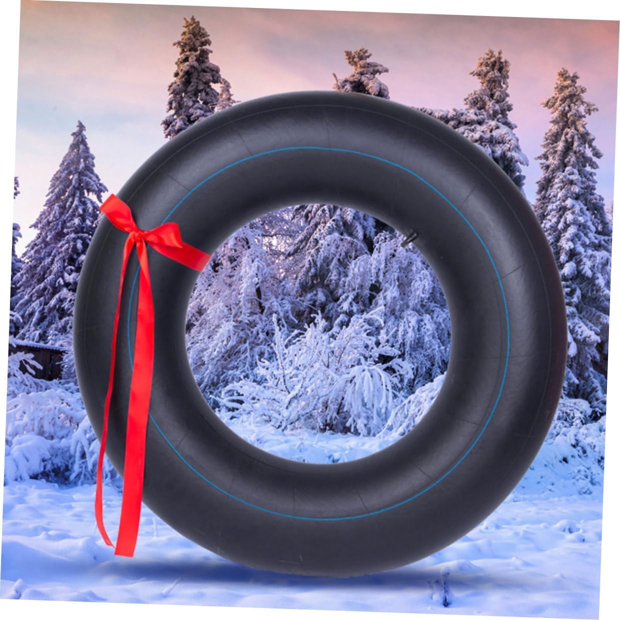 Thickened 80cm Inflatable Ski Ring Inner Tube, Heavy-Duty Butyl Rubber Snow Tube for Outdoor Winter Sledding and Water Sports