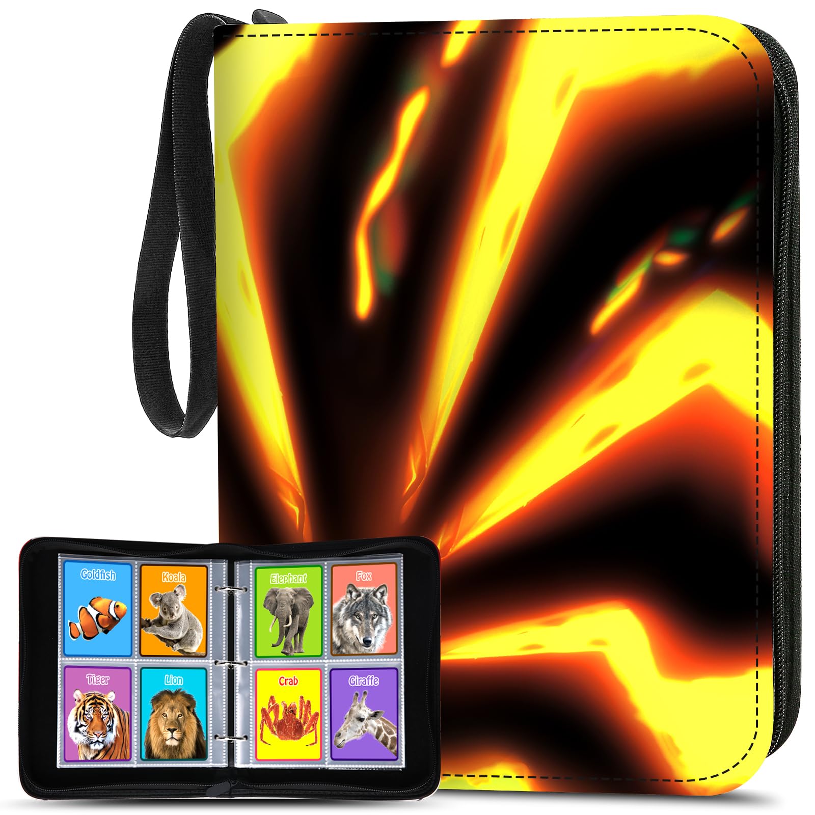 Classeur pour cartes à collectionner 400 places jaune noir pour vos tournois