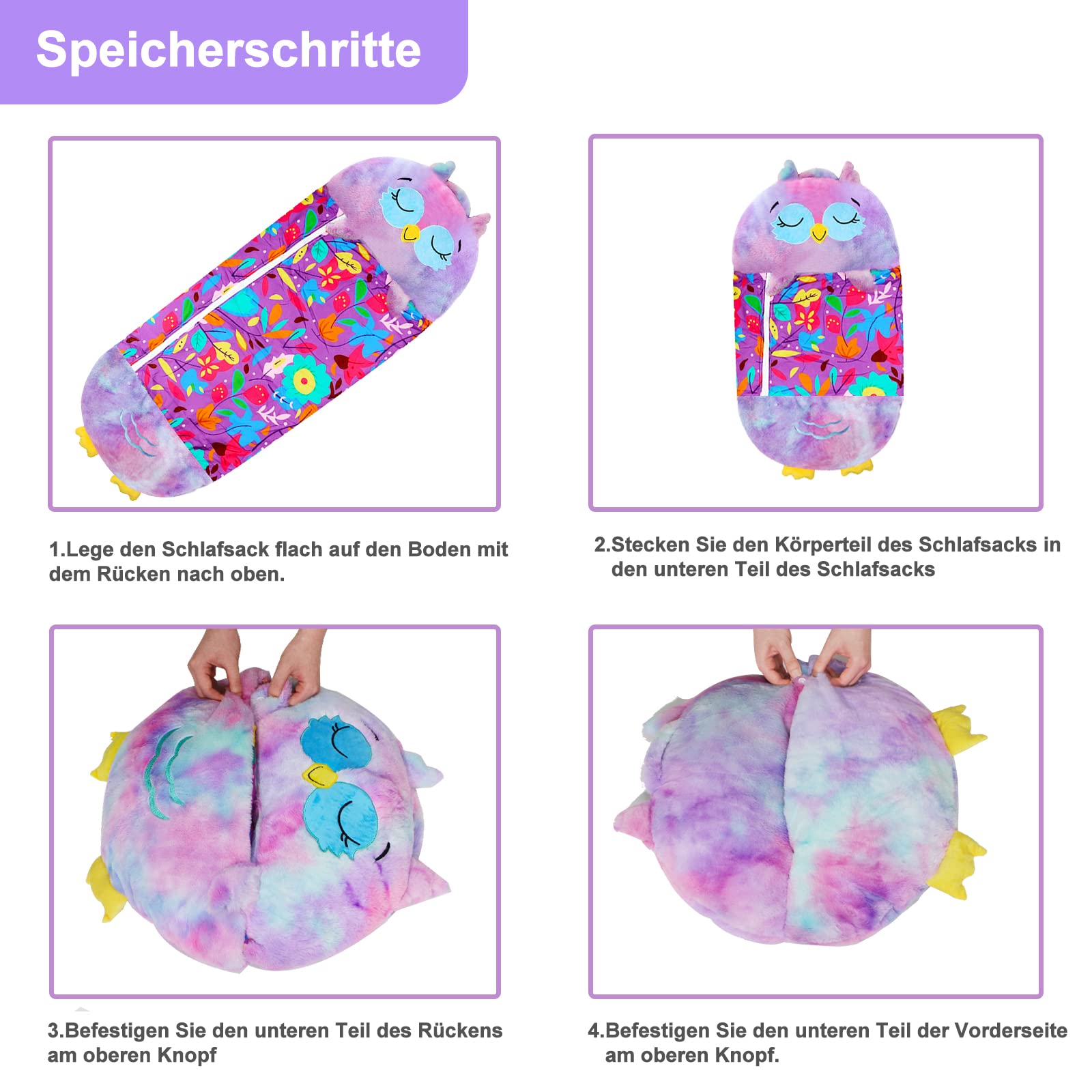 Sacco Nanna Per Bambini 2 In 1 - Morbido, Lavabile, Con Cuscino Integrato, Forma Unicorno