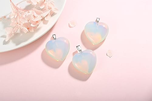 Miniatura 3 de XIANNVXI Collares con colgante de piedras preciosas de corazón de cristal curativo, brujería espiritual natural, joyería de piedra de cuarzo Reiki