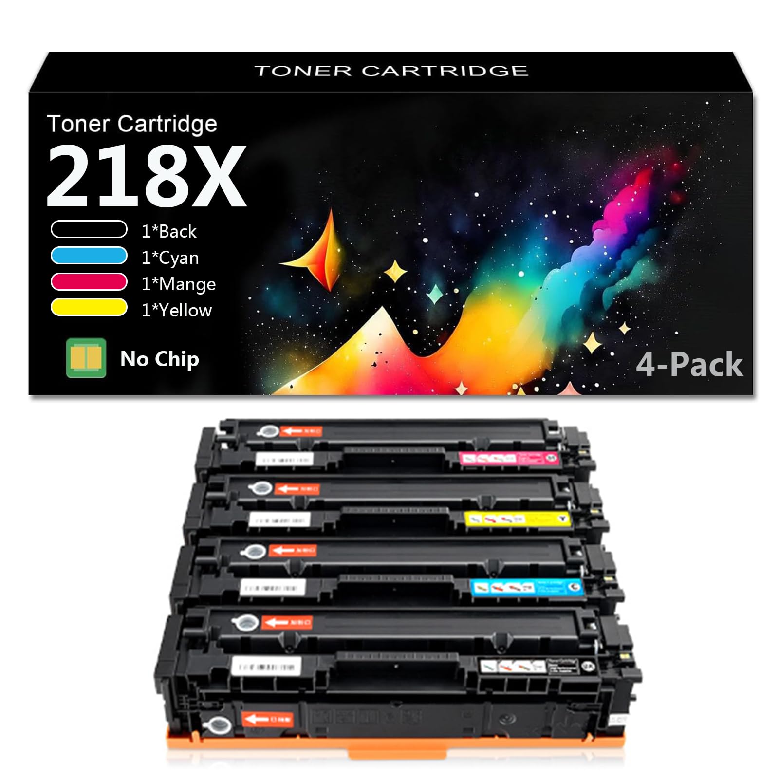 218X Cartuccia Toner Sostitutiva per HP W2180X W2181X W2182X W2183X Cartuccia Toner Compatibile con Color Laserlet PRO 3201dw MFP 3301cdw MFP 3301fdw MFP 3301sdw Stampante,1 Set