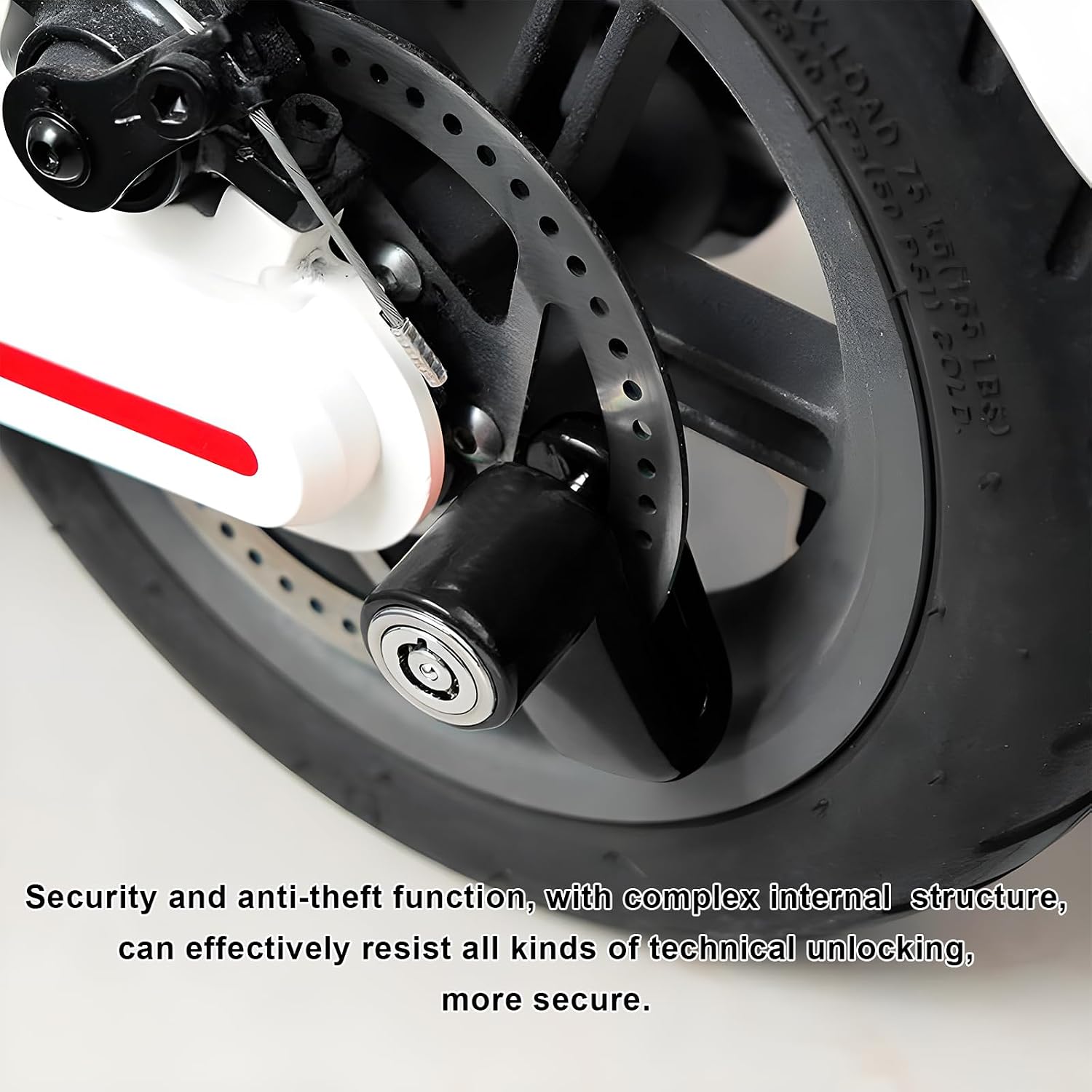 2PCS Motorcycle Disc Brake Lock, Anti-Theft Waterproof Safety Wheel Brake Lock with Keys, Heavy Duty Security Disc Padlock for Motorcycles Bikes Scooters, Motorcycle Accessories (Black)