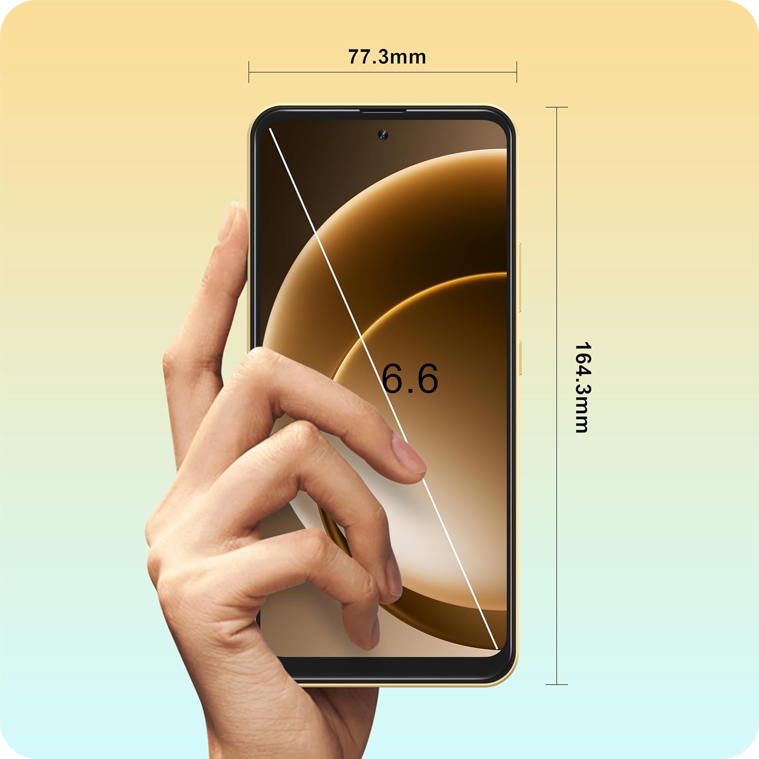 A1a Unlocked Phones, Android 14 Go Cell Phone, 6(3+3) GB+32GB/TF 512GB Expend Octa-Core, 4G Dual SIM Card, 6.6" HD+ Display Phones, Face Unlocked Android Phone, GPS (Light Gold)