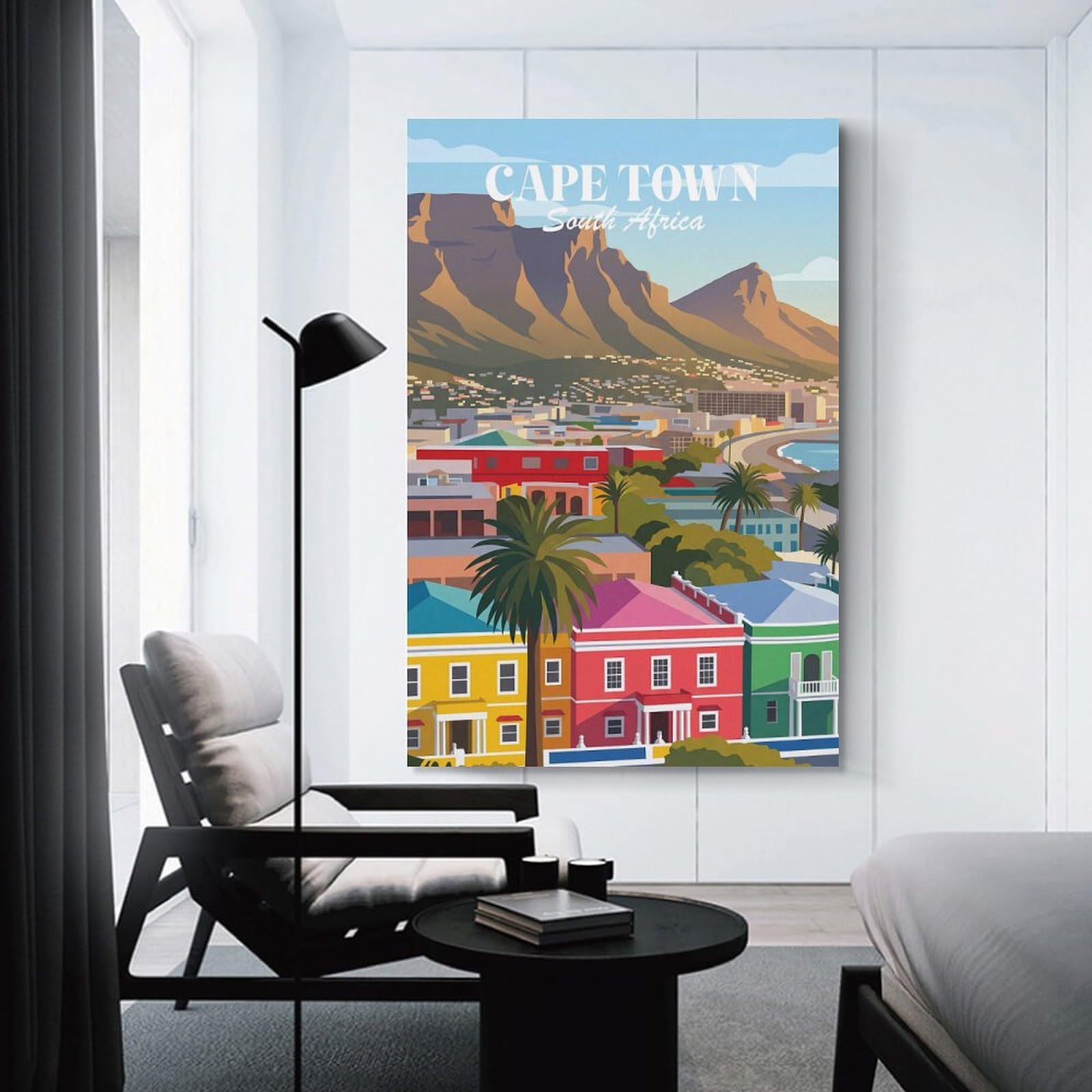 Junmoney Cape Town South Africa Room Decor Wall Art, 24x36inch(60x90cm), for Entrance Walls, Hall Decor Or Foyers, A Neat Decor Update for Hallways