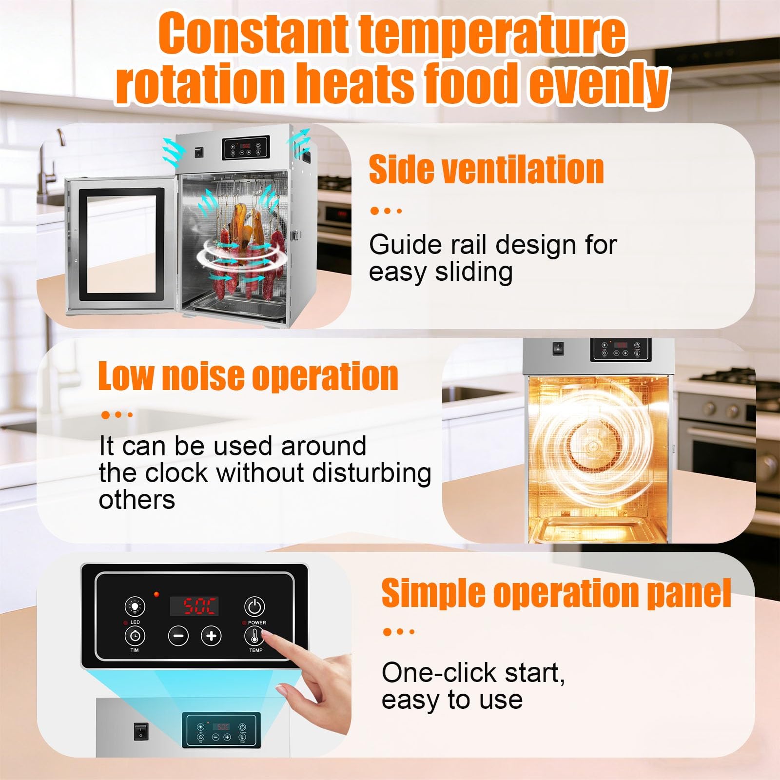 Essiccatore Carne, Essiccatore Carne Professionale Digitale 800w Con Timer 24 Ore, Armadio Di Essiccazione Sospeso per Carne Secca E Salumi, Uso Ristorante