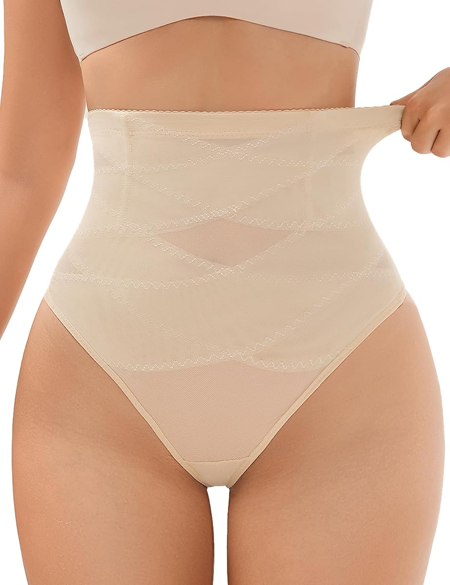 JulyGirl Tanga Shapewear Faja de control de barriga para mujer Bragas de control de barriga | Transpirable, Quedarse en su sitio, Sin costuras, Ropa interior de cintura alta, Comodidad durante todo el día, Suave debajo del vestido