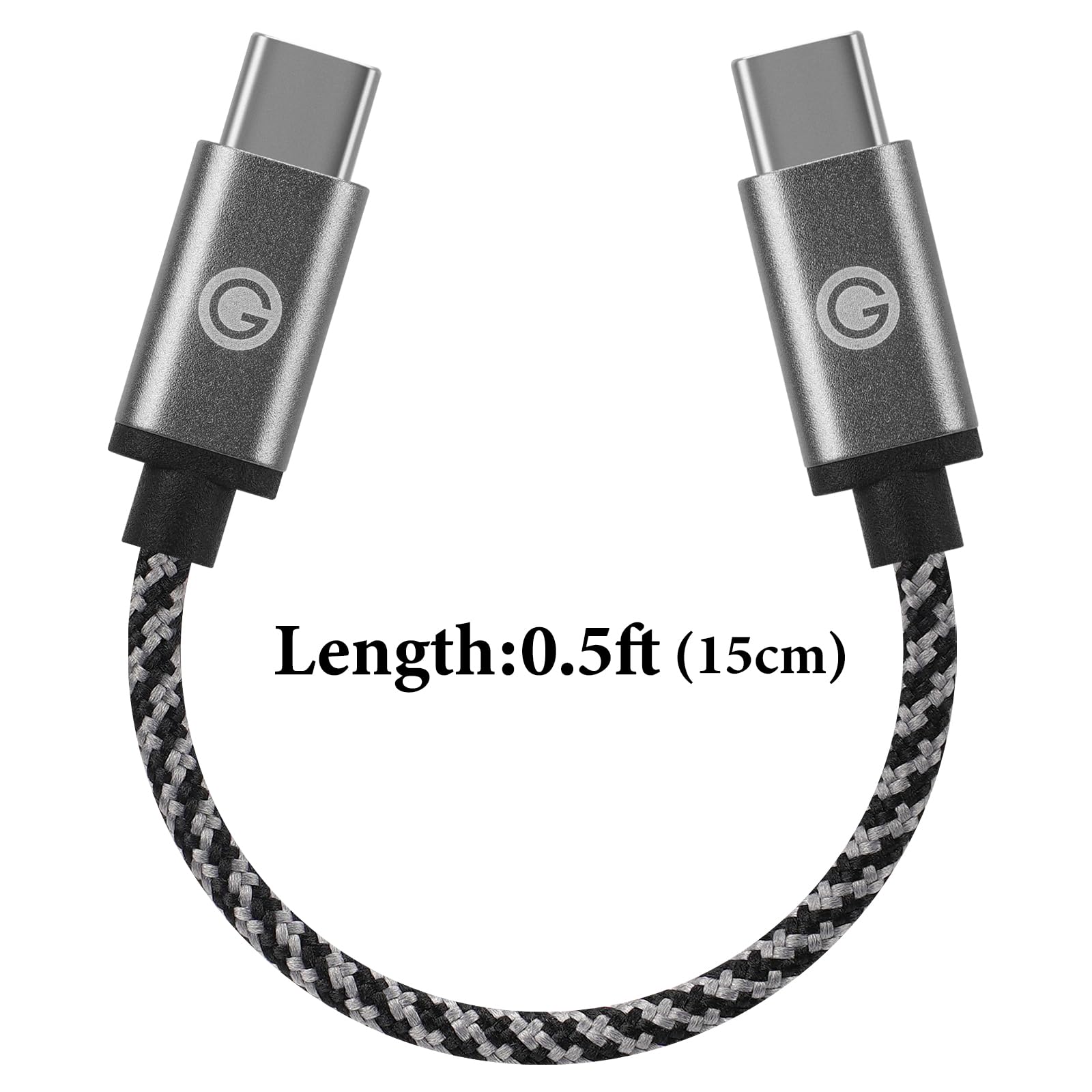 GEEKRIA Câble audio USB-C compatible avec FiiO K3/BTR5/Q1/Q3/Q3s, Qudelix 5K, xDuoo Link2/XD-05PLUS, E1DA 9038G3/9038S/9038D, Lotoo PAW S2, câble audio Type-C de remplacement − (15 cm)