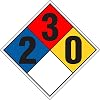 INDIGOS UG - Sticker - Safety - Warning - NFPA Diamond 2-3-0 279.4 mmx279.4 mm - Decal for Office - Company - School - Hotel