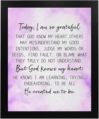 Miniatura 6 de Grateful God Knows My Heart- Inspirational Christian Wall Decor, Modern Motivational Wall Art Print For Home Decor, Bedroom Decor, Office Decor,
