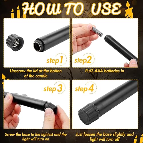 Miniatura 3 de Paquete de 24 velas cónicas sin llama con control remoto y temporizador, velas LED cónicas parpadeantes realistas con llama 3D, velas LED para