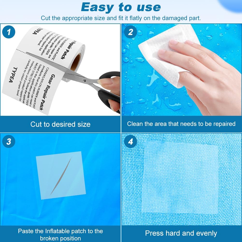 Repair Waterproof Inflatable TPU Patch,Self-Adhesive, for Swimming Rings, Raincoats, Umbrellas(2.95x 147.64 Inch)