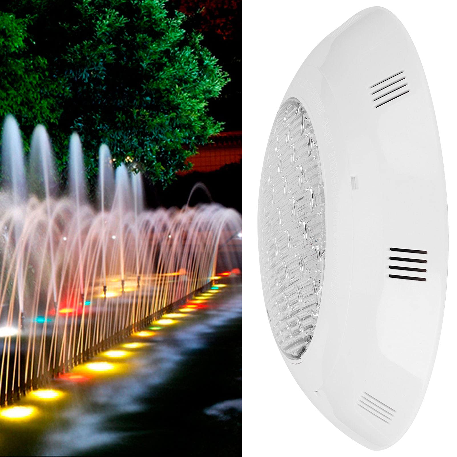 LED-Schwimmbadleuchte, LED-Unterwasser-Poolbeleuchtung, wasserdichte, an der Wand montierte Unterwasser-Warmlampe, für Pools, Teiche, Brunnen, Stufen (12W)