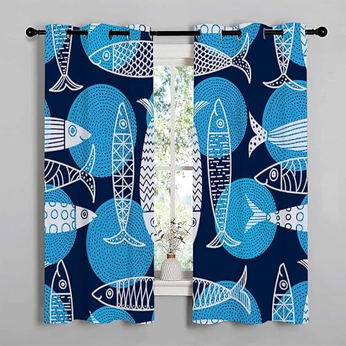 Miniatura 3 de Black Out Curtians - Cortinas cortas de acordeón con ojales de pescado, cortinas para Ventanas de Cuarto de 110 pulgadas de ancho por 96 pulgadas de