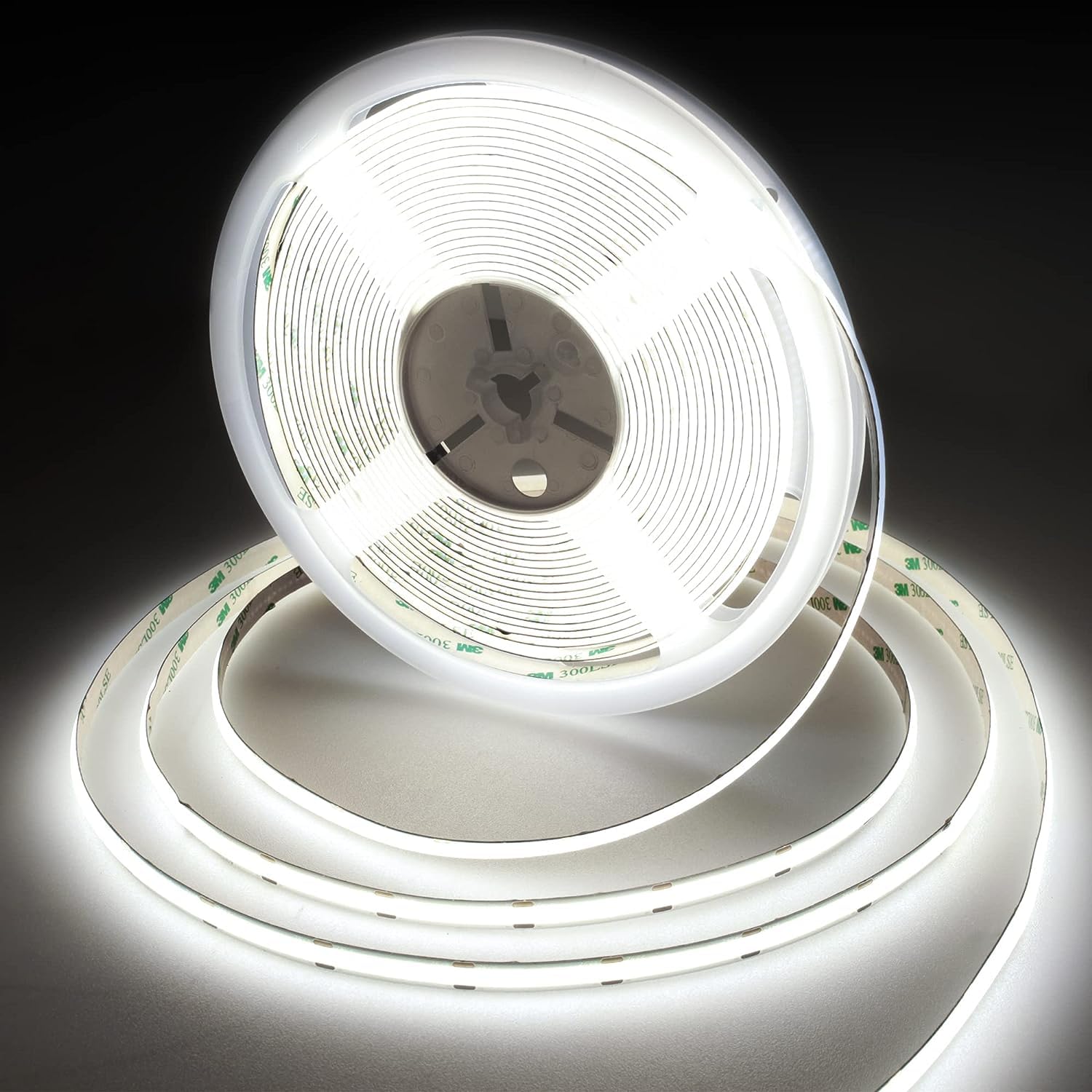 Ruban LED COB 20m, 480 LEDs/m, 9w/m, 24V Bande LED Bianco Freddo avec Largeur 8mm, CRI 92+, Ruban LED pour Chambre Coucher, Cuisine, Miroir, Armoire (sans alimentation), 6000K | Ruban LED blanc froid pour éclairage indirect dans l'atelier, le salon, plint