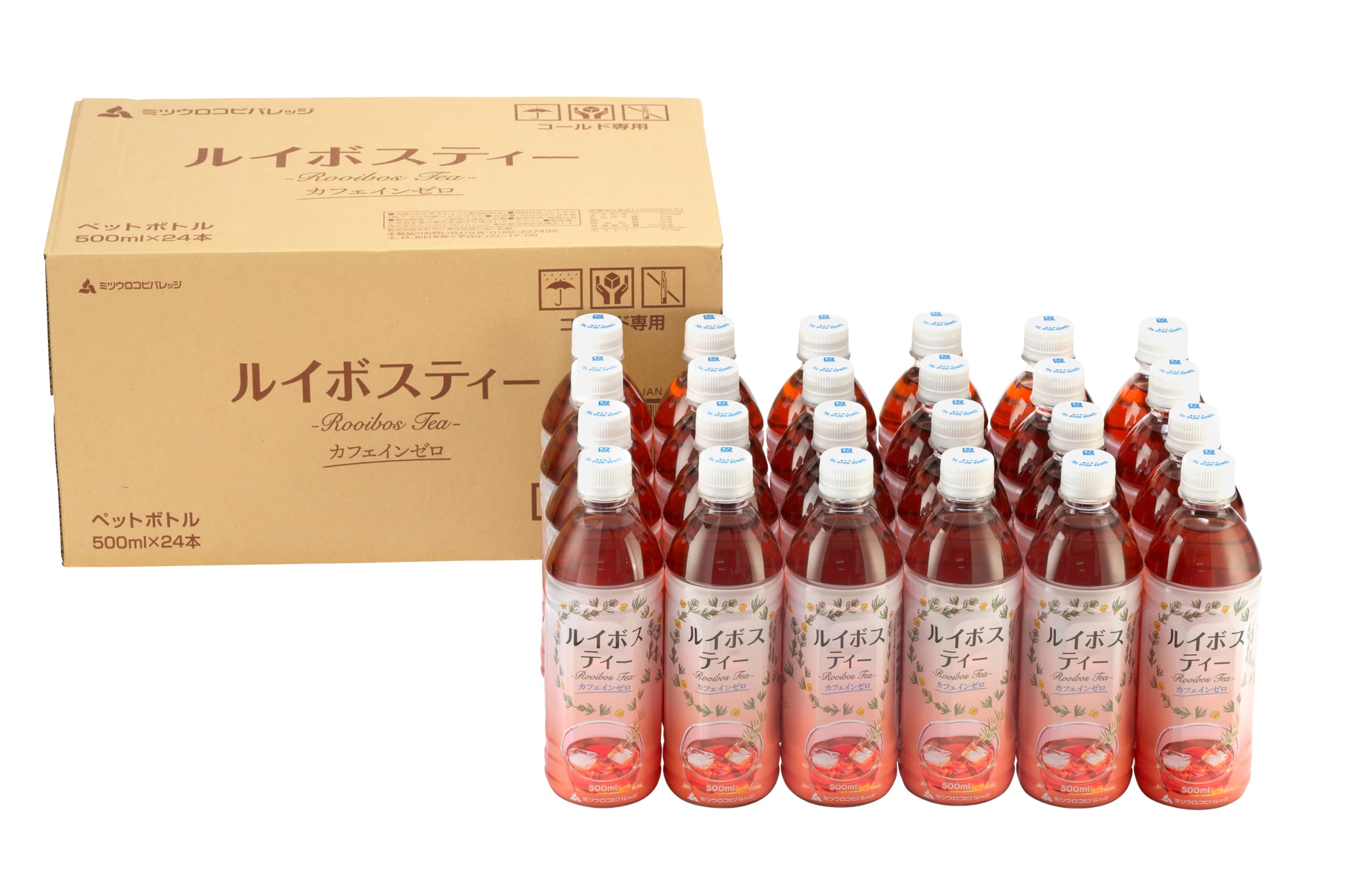 ミツウロコビバレッジ お茶ルイボスティー500ml×24本 ペットボトル カフェインゼロ