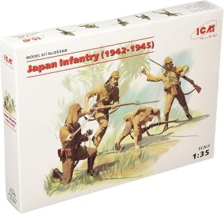 ICM 1:35-Japón Infantry (1942-1945) 4 higos, Color Verde, marrón, Gris, Mittel (ICM35568)