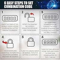 Vista 6 de JKE/50 [Weatherpoof] Cerradura de combinación resistente al aire libre - Cerradura con código de 4 dígitos [sin llave] - Ideal para puerta