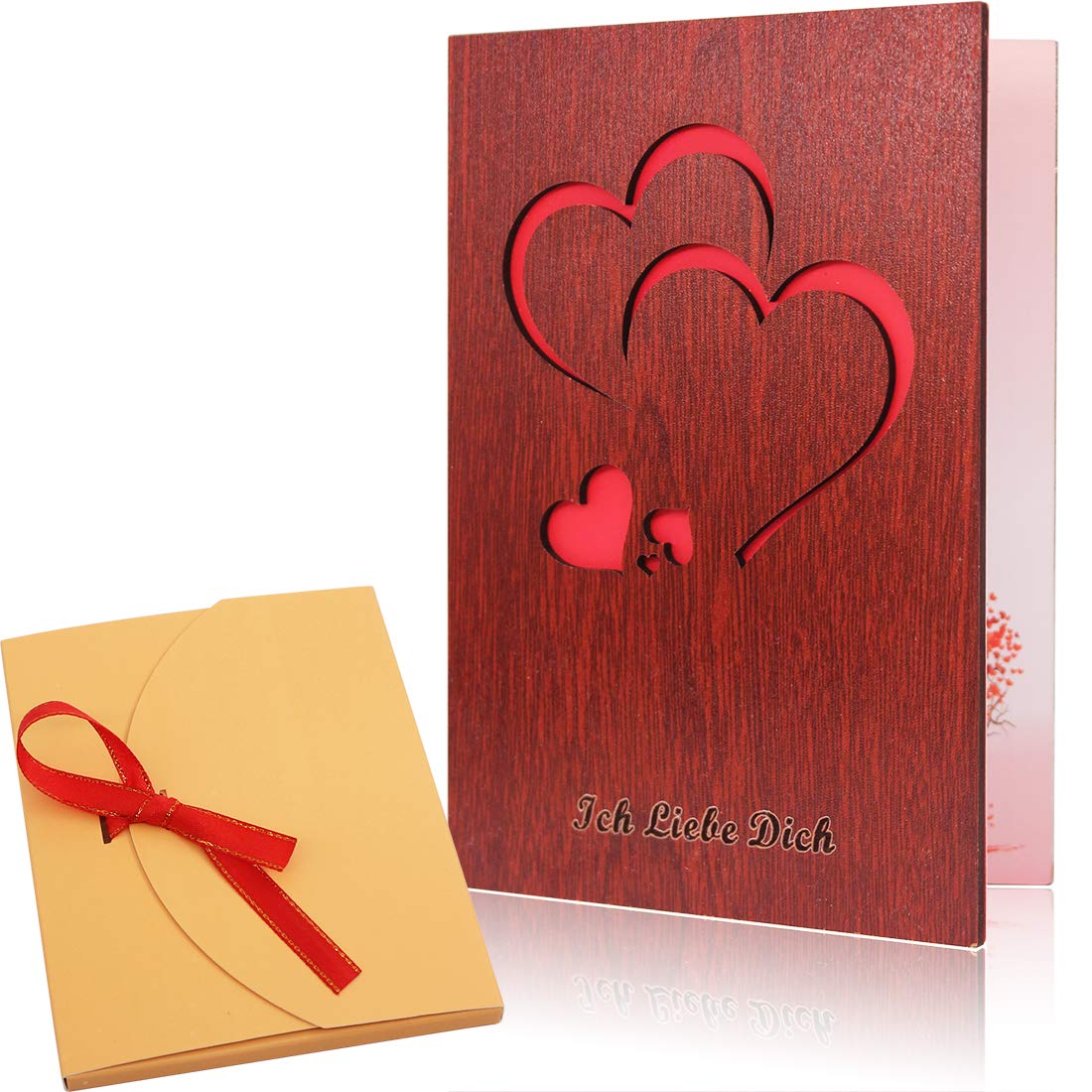 Biglietto in legno con lettera d'amore [regalo di San Valentino, biglietto in legno ti amo, regali personalizzati, messaggio personalizzato, anniversario, regali per il fidanzato] - Italia