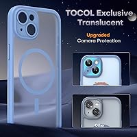 Vista 220 de TOCOL Funda magnética 3 en 1 para iPhone 15 Pro, mejorada [protección completa de cámara] con 2 protectores de pantalla, compatible con MagSafe, Gris