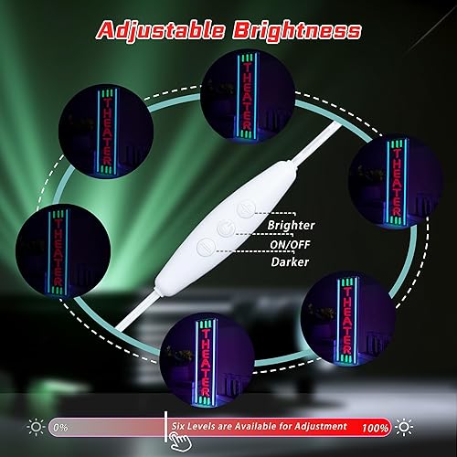 Miniatura 5 de Letrero de neón de teatro, luz LED regulable para decoración de pared, accesorios de cine en casa, luz de neón para sala de cine, decoración de bar,