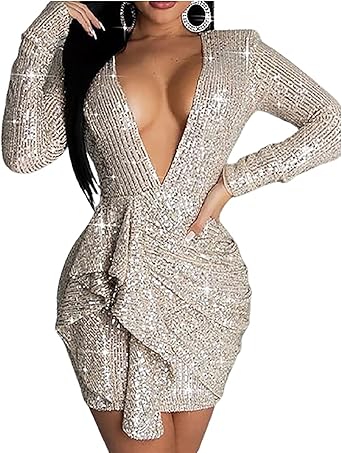 ruched sequin dress