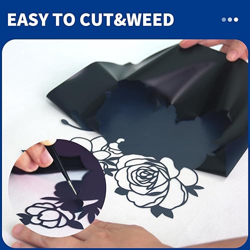 Miniatura 3 de Paquete de 15 vinilos de transferencia de calor HTV  Rollos de vinilo HTV de 12 pulgadas x 5 pies para camisetas, vinilo para planchar para Cricut