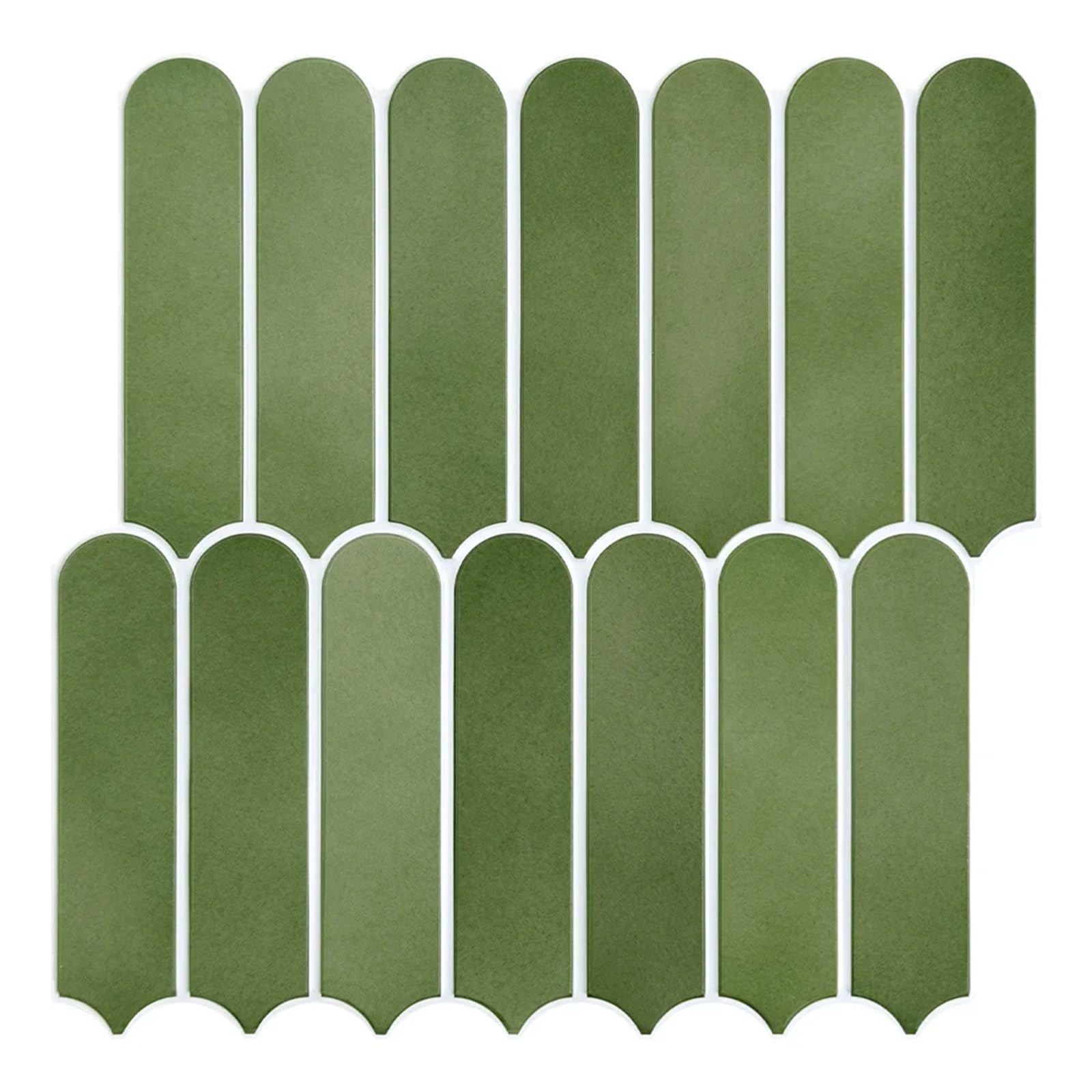 Pavimento Pvc Adesivi decorativi for piastrelle 3D con texture a squame di pesce, opachi, 30 cm x 30 cm, resistenti all'acqua e alla muffa, for pareti(Green)