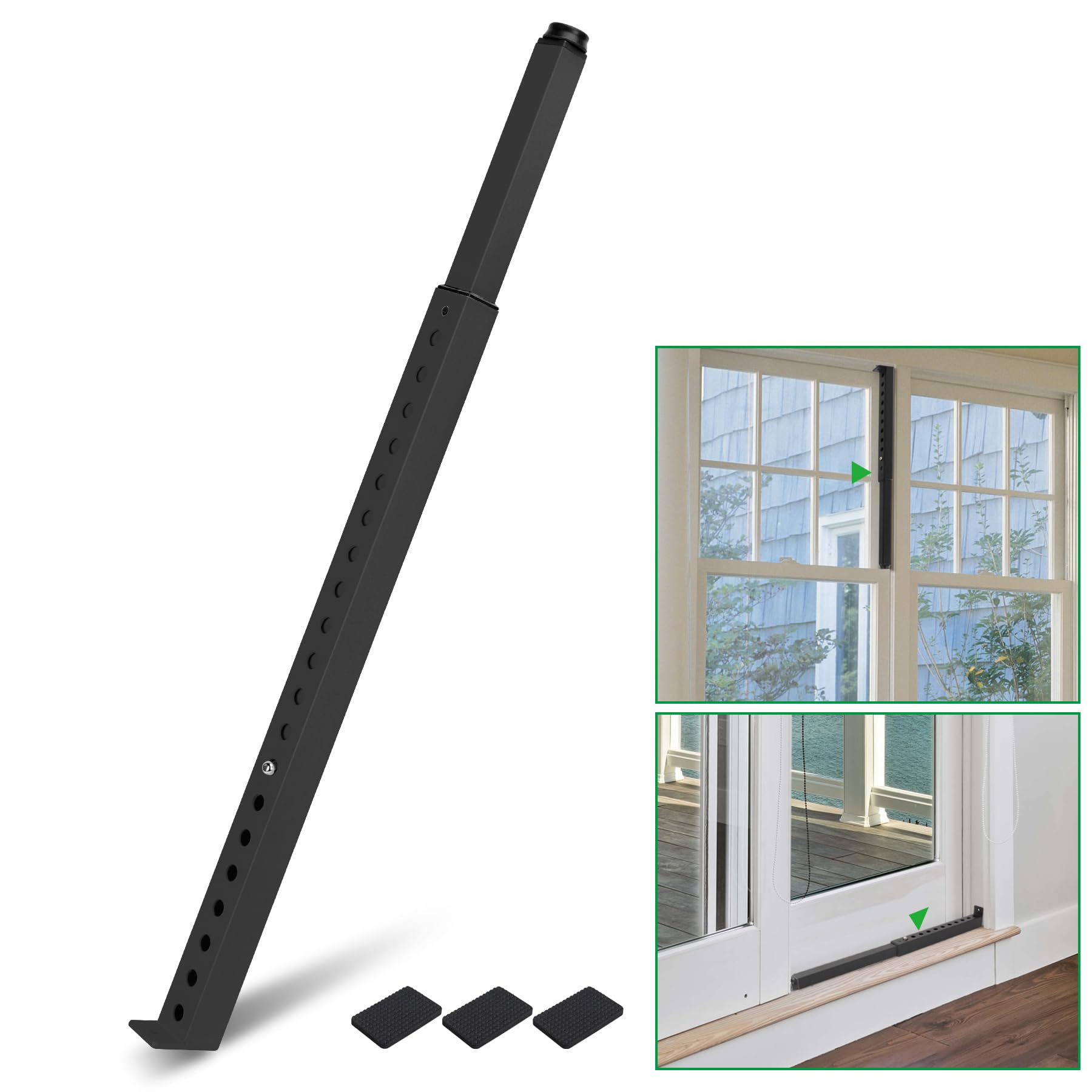 Barra de bloqueo de ventana extensible para cerramientos interiores correderos