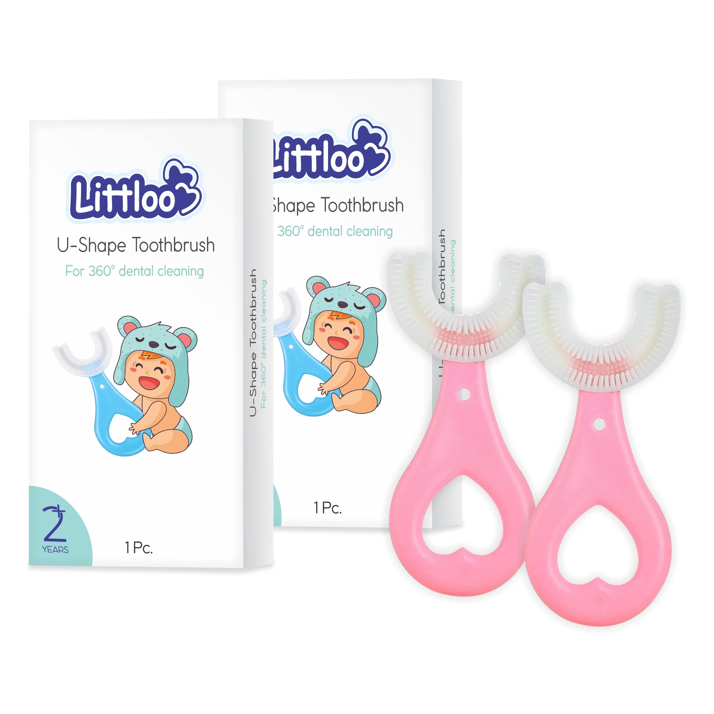 LITTLOO Baby U-Shaped Silicone Battery Powered Tooth Brush With Soft & Elastic Bristles For Complete 360 Degree Dental Cleaning, Toxic-Free Material For Toddlers & Children - Pack Of 2(Pink) (B09VL2MFKK) Amazon Price History, Amazon Price Tracker