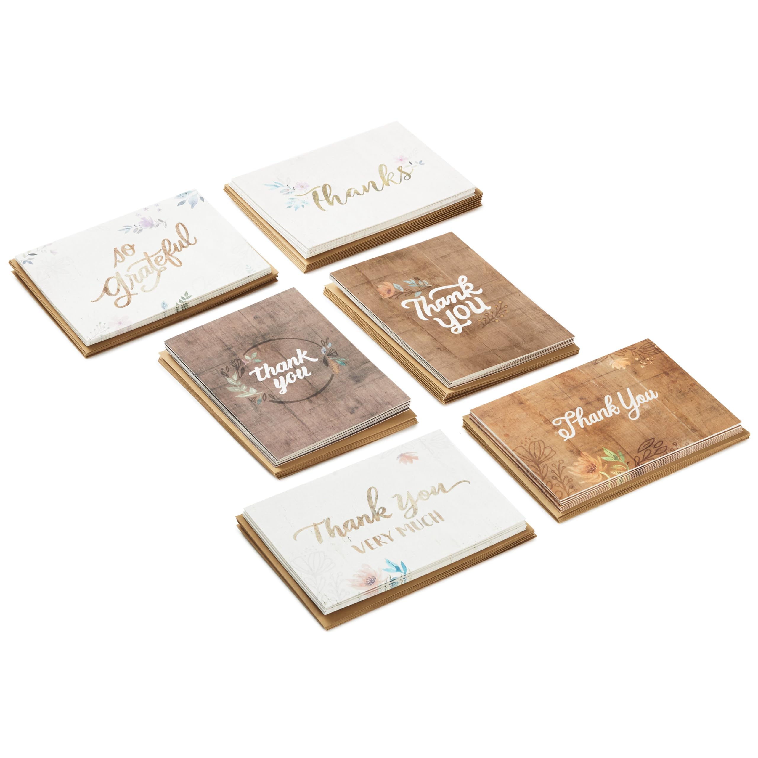 Hallmark Teşekkür kartı çeşitleri, rustik çiçekler (zarflı 48 teşekkür kartı)