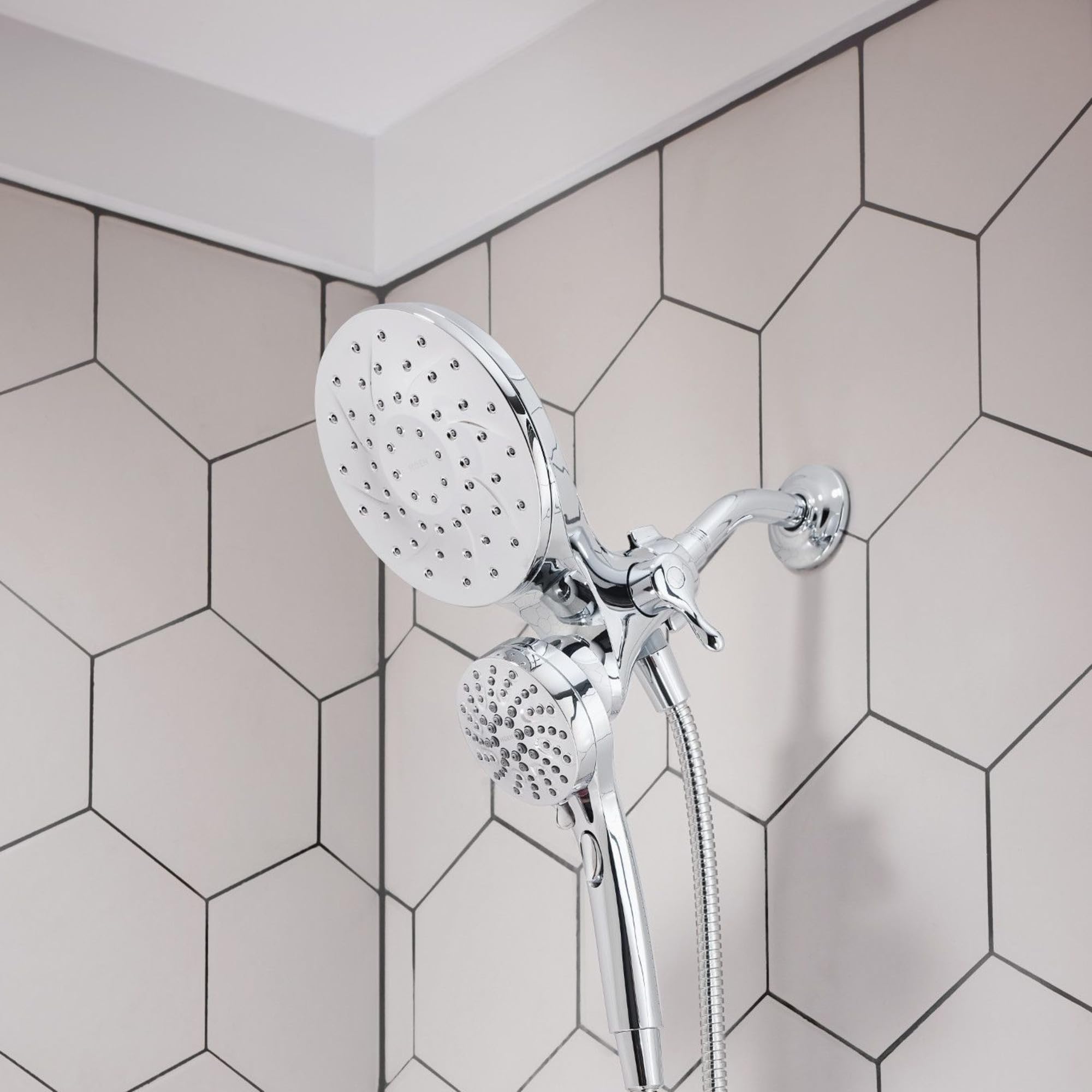 Moen 26009 Engage Magnetix 2.5 GPM - Cabezal de ducha de mano y lluvia (2 en 1) combinado con sistema de acoplamiento magnético, cromado, paquete de 1