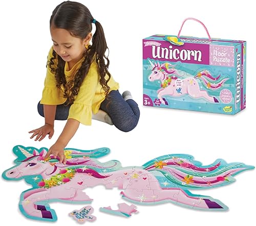 Miniatura 1 de Peaceable Kingdom Rompecabezas de piso de unicornio brillante, 1 EA