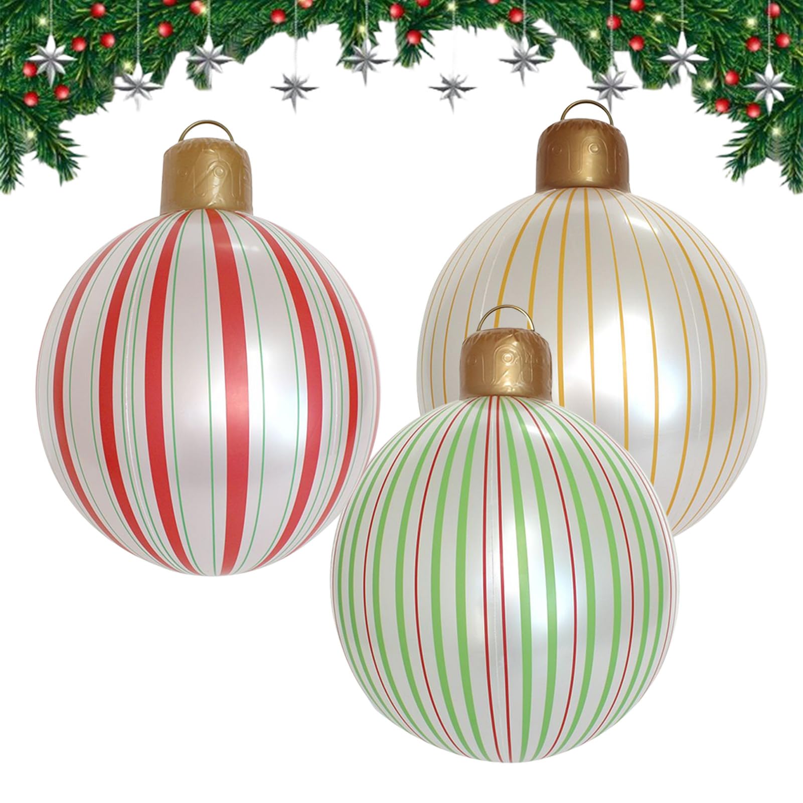 Boules de Noël Gonflables PVC étanches pour décoration de cour et grand sapin