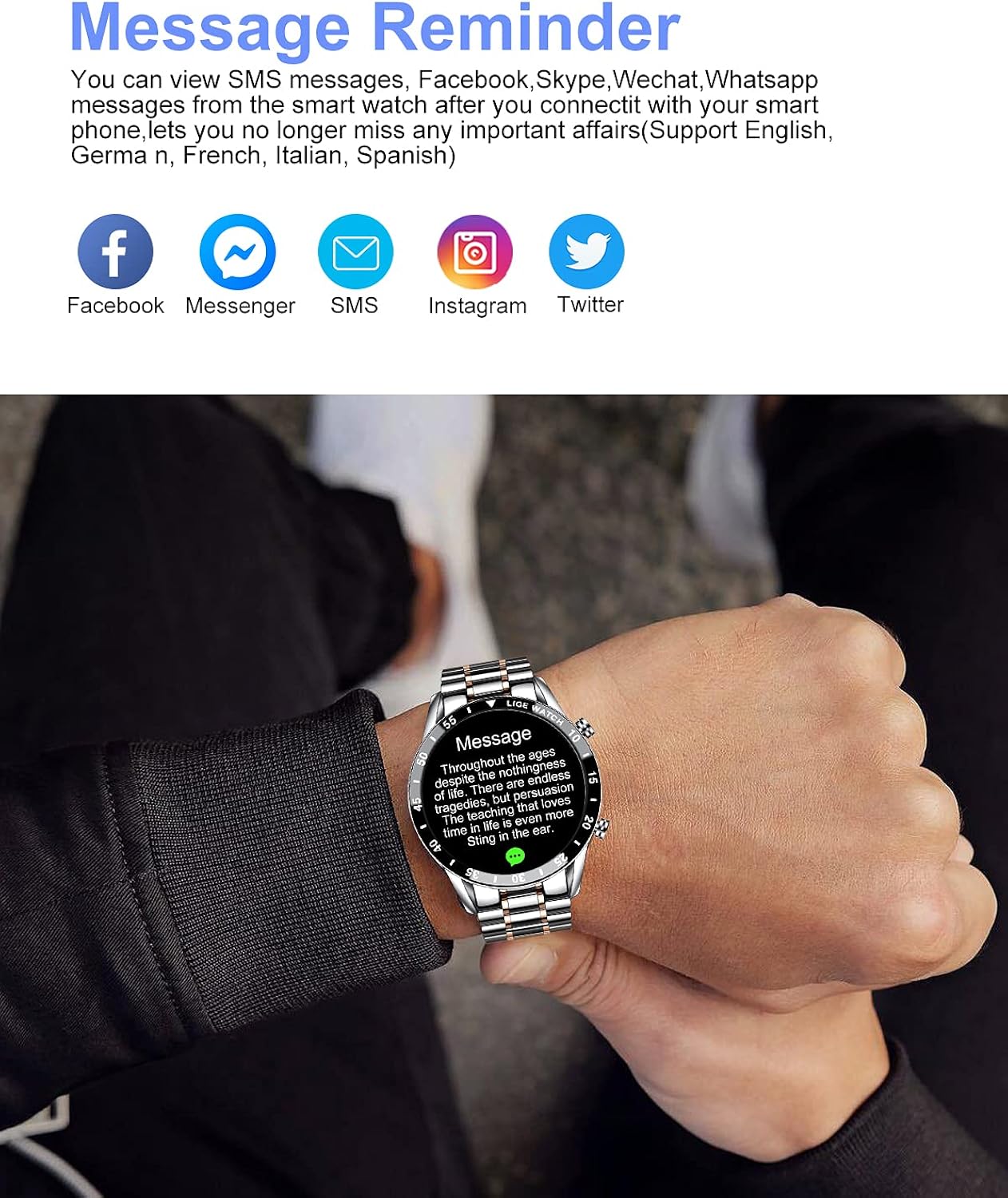 LIGE Orologio da Uomo Sport Militare Orologio da Polso Quarzo Analogico Cronografo Impermeabile in Pelle Grandi Dimensioni Orologio in Pelle Blu LIGE Orologio da Uomo Sport Militare Orologio da Polso Quarzo Analogico Cronografo Impermeabile in Pelle Grandi Dimensioni Orologio in Pelle Blu