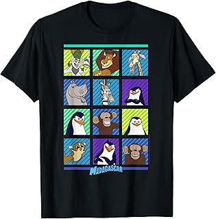 Madagascar Group Shot Bold Panels Poster T-Shirt