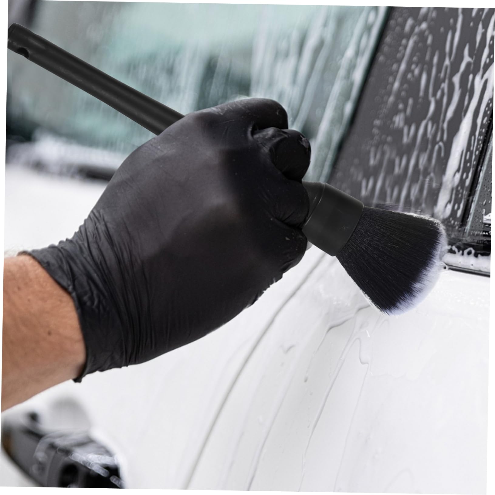 MAGICLULU 5 Juegos Cepillo de Detalles para el Cabello de jabalí Cepillo Lavado Coche Cepillo para Detalles de Coches Cepillo para Detalles del Interior del Coche Cepillo de Limpieza AbS