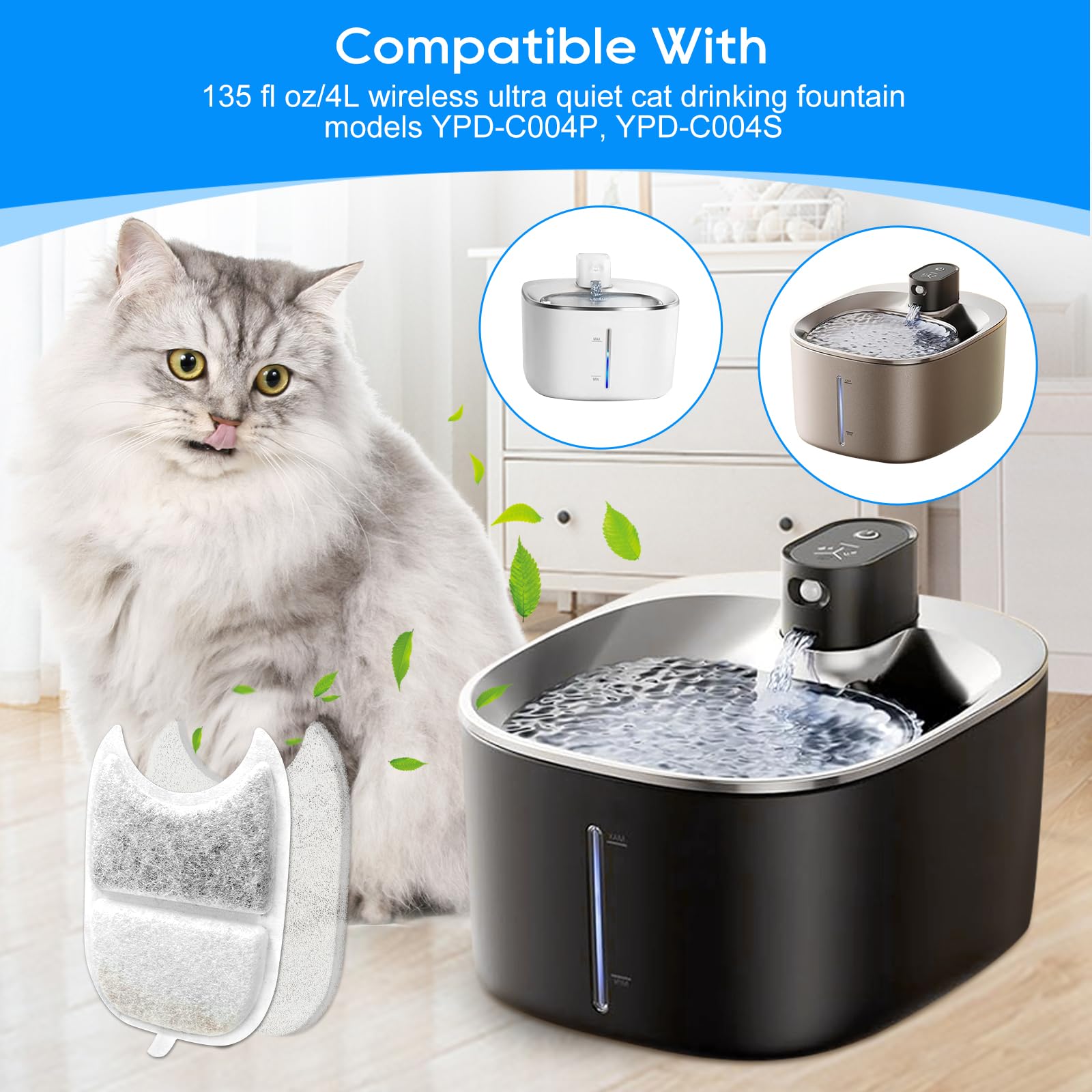 Water Fountain Indoor Cat Cat Water Fountain Filter, 8 Pack Cat