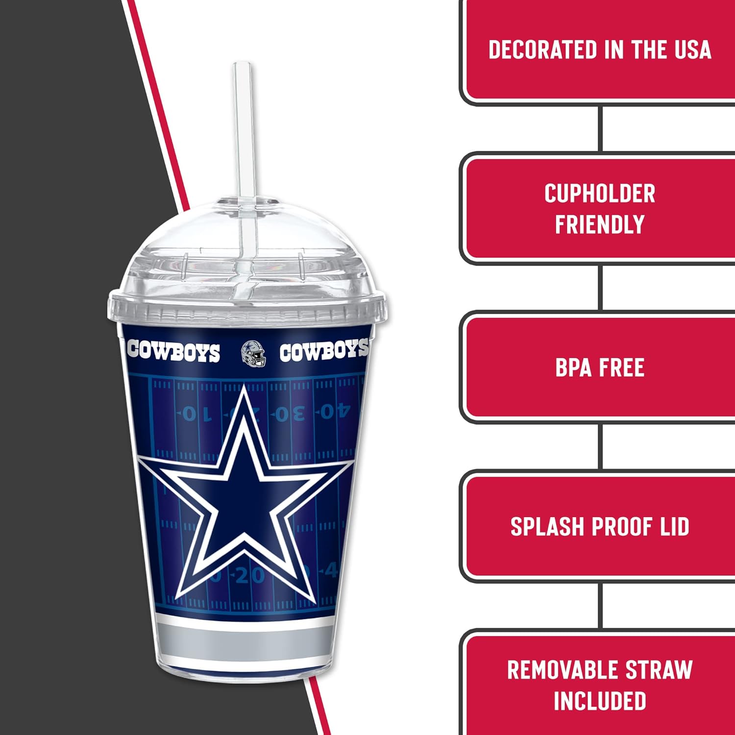 NFL Football 12oz Team Color Laser Engraved Youth Plastic Tumbler for NFL Fans - Image 6