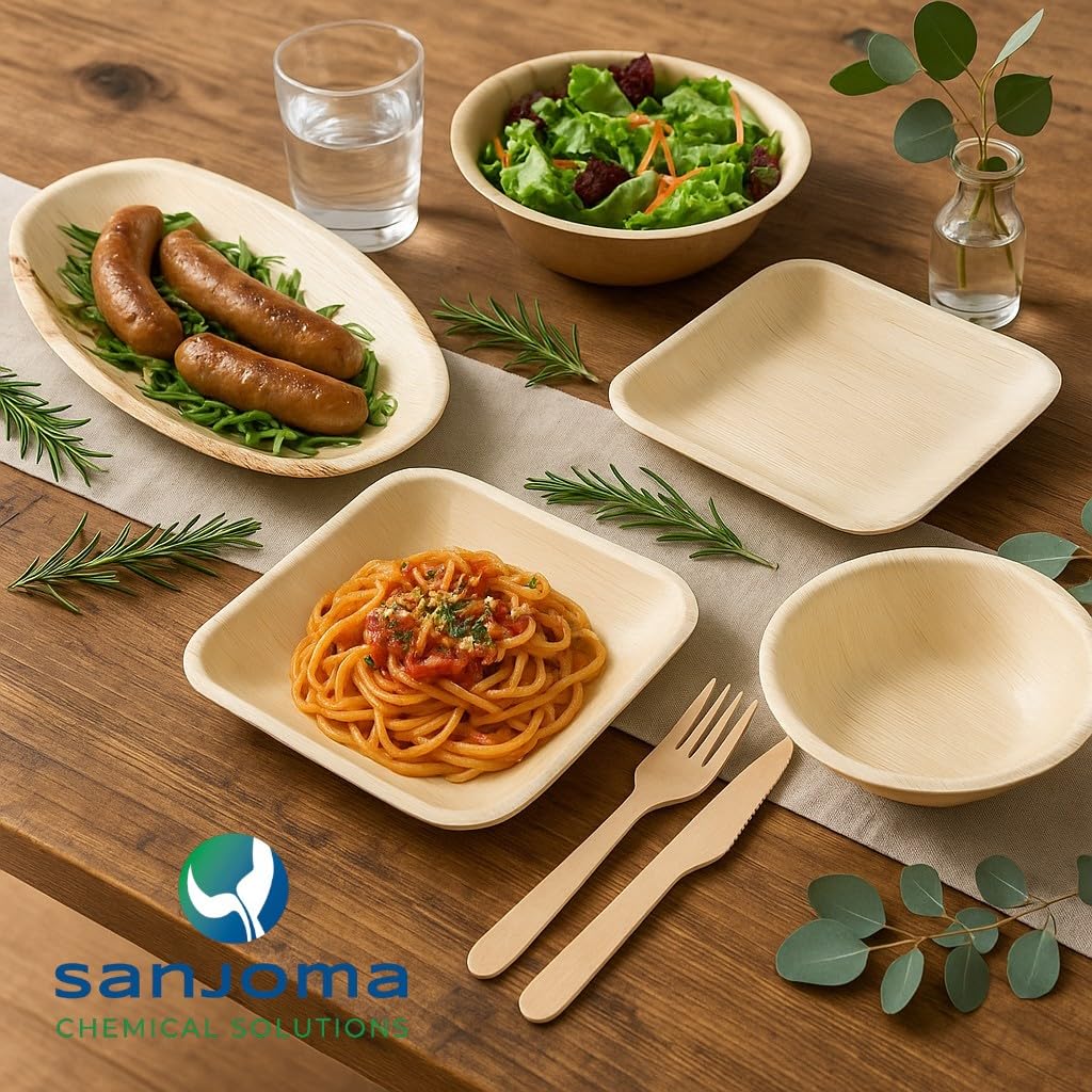 Pack 50 Platos Cuadrados de Hoja de Palma Areca – Compostables, Resistentes y Naturales - Apto para Microondas – Ideal para Eventos, Catering y Picnic