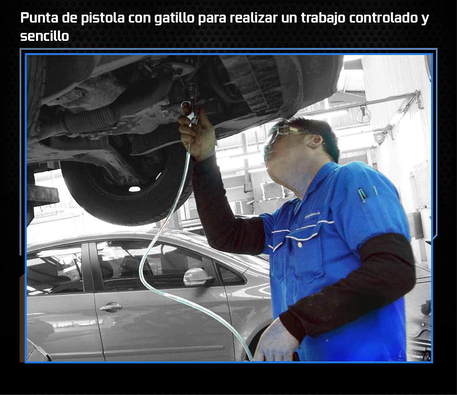 JOMAFA - Bomba neumatica para cambio de aceite sistemas de transmision con 13 adaptadores, 10 litros