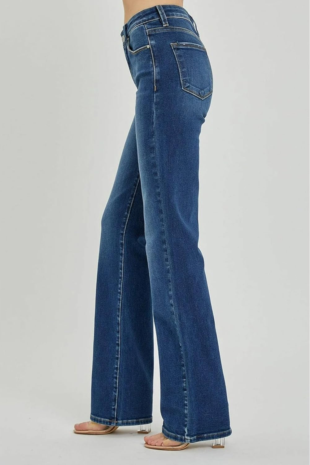 SALT TREE Risen Jeans - Mid Rise Long Straight Jeans - RDP5509 Darkblue