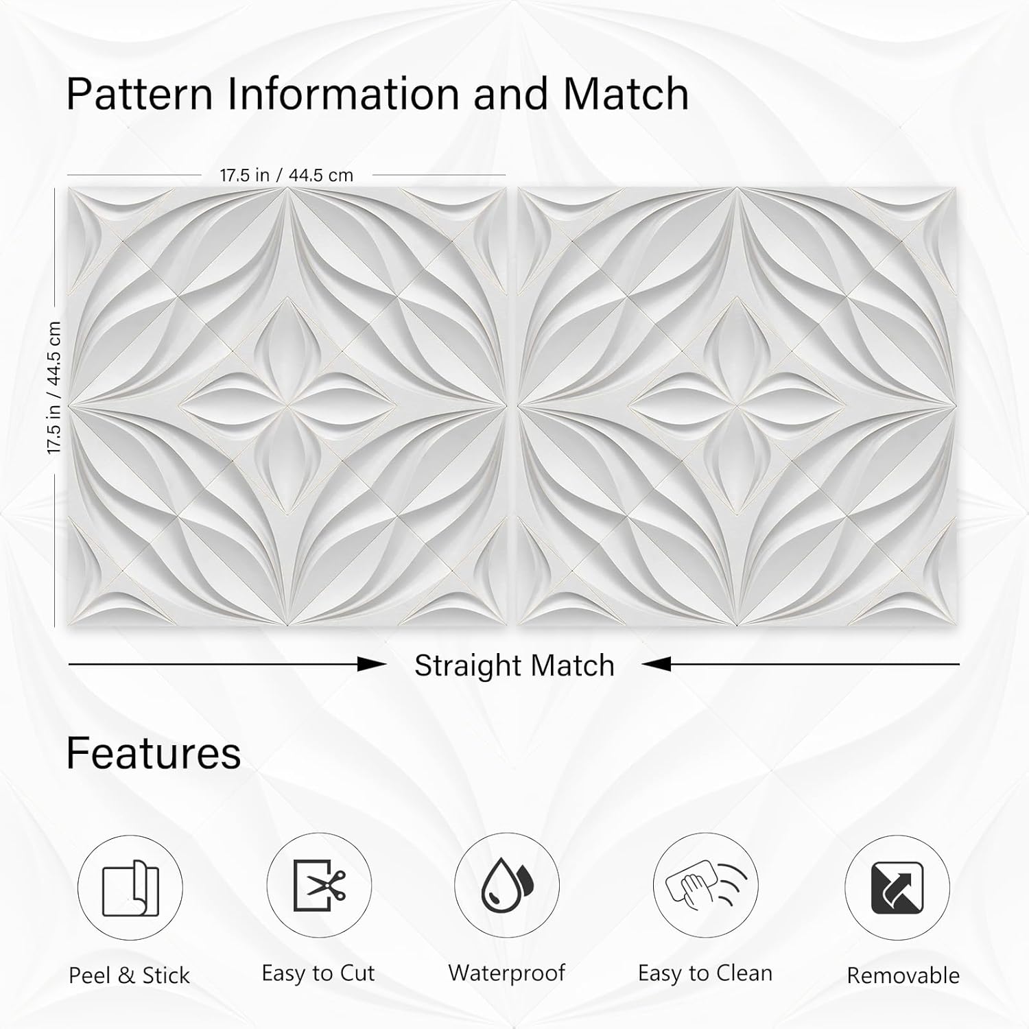 LaCheery White Tile Wallpaper Peel and Stick Ceiling Wallpaper Stick and Peel 3d Tiles Self Adhesive Backsplash Wall Paper Roll White Tile Contact Paper for Bathroom Kitchen Walls Waterproof 17.5"x80"