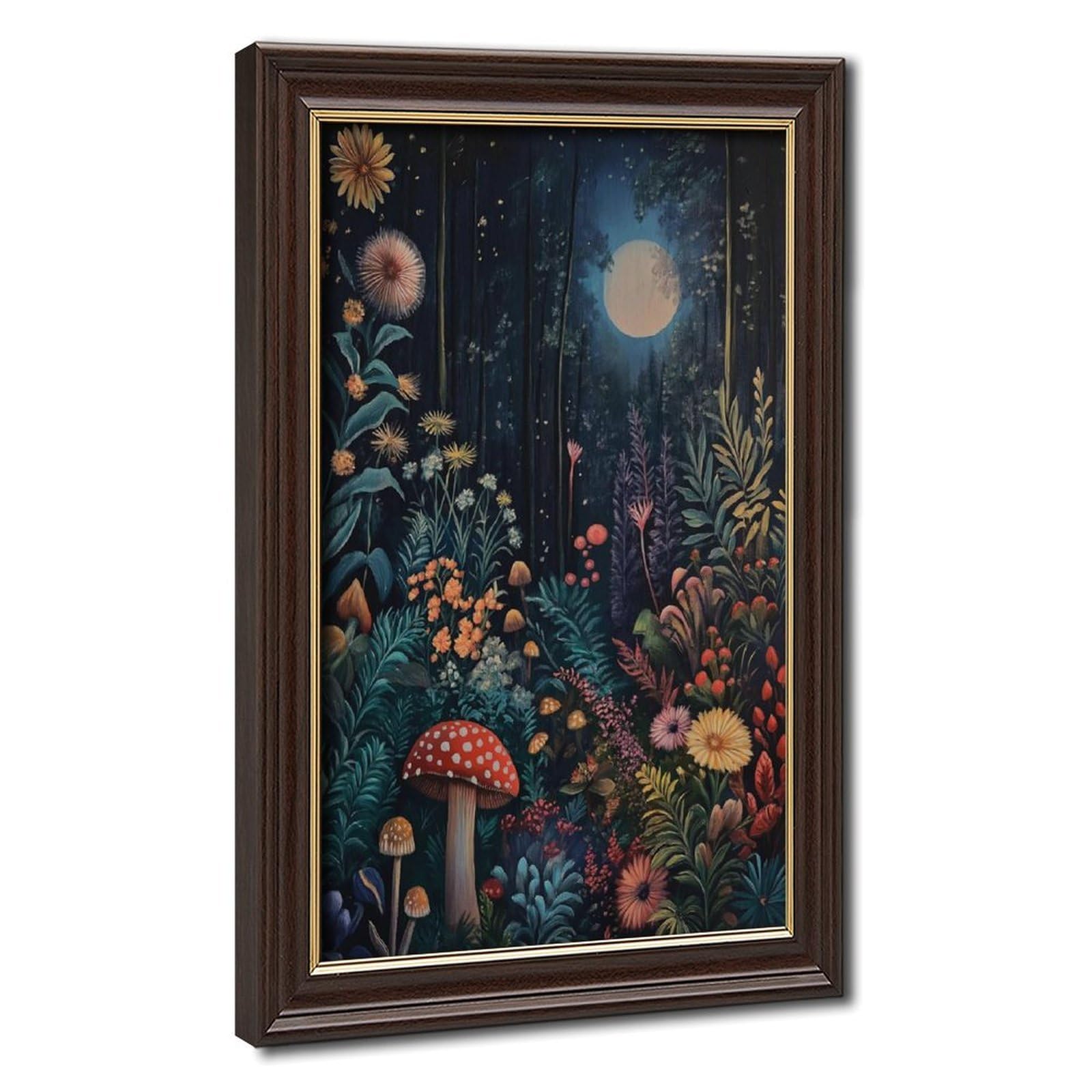 Bareronor Whimsical Mushroom Poster Canvas Poster Bedroom Decor Landscape Office Room Decor Gift 24" L X 36" W