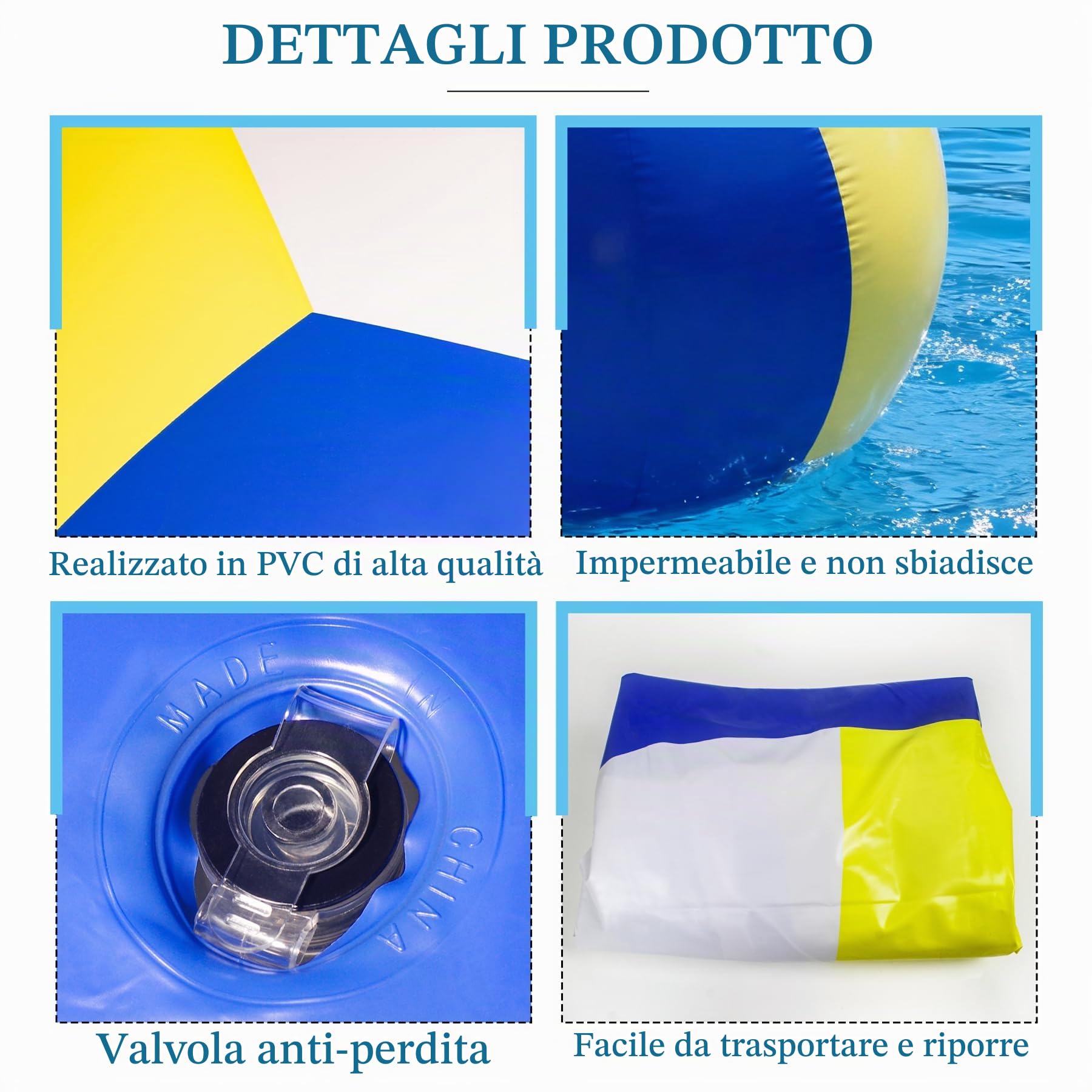 Palloni da spiaggia enormi delle palle gonfiabili di pallavolo gigante a 60 pollici | Grande PVC Jumbo Beach Sports Balls Giocattoli per attività all'aperto Bomboniere