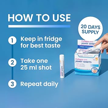 Swedish Nutra Joint Shots, 10,000 mg Liquid Collagen, 20 Days, 20 x 25 ml