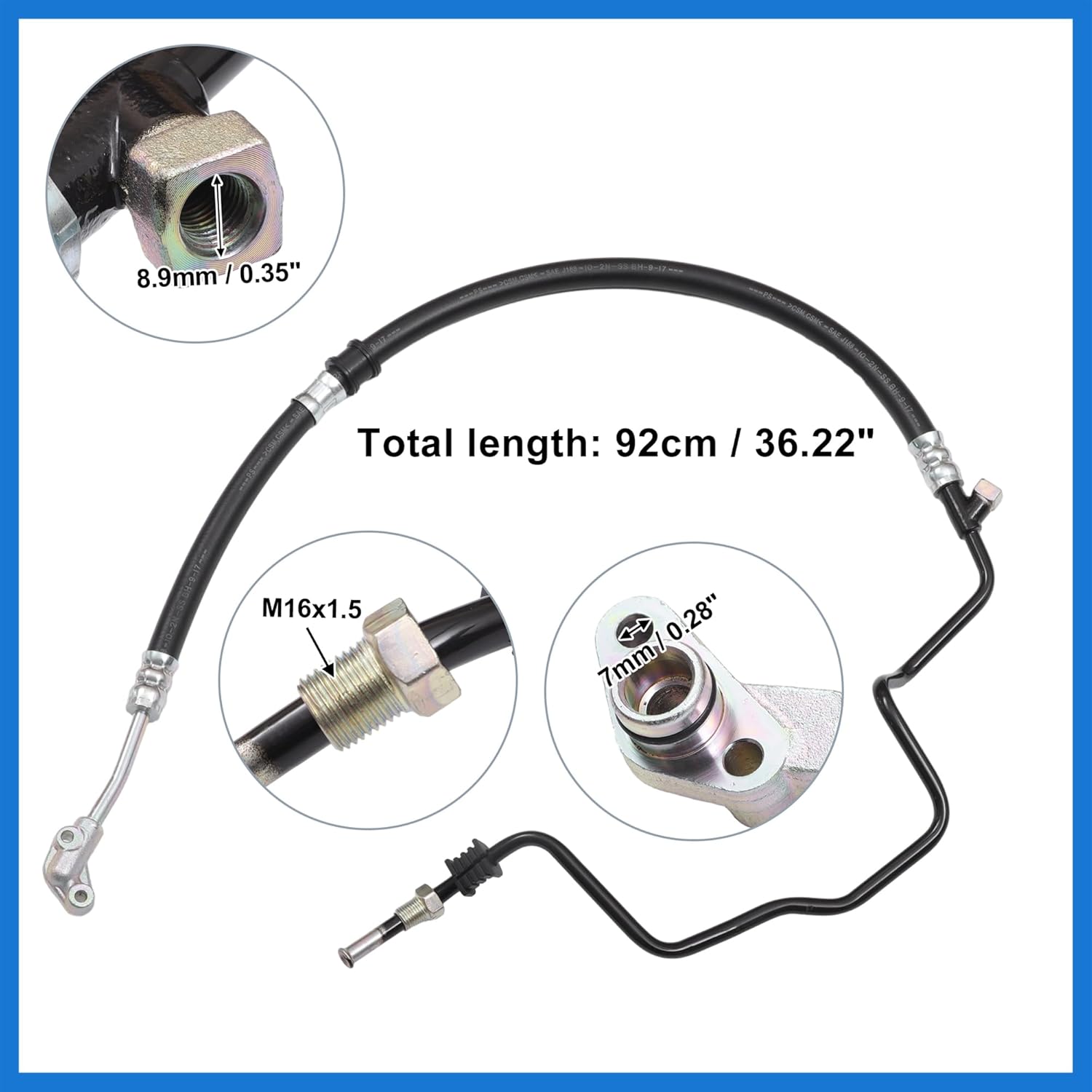 NO.53713SJCA02 Power Steering Pressure Line Hose Assembly for Honda Ridgeline RT RTL RTS 3.5L V6 - Gas 2006-2011 Auto Accessories