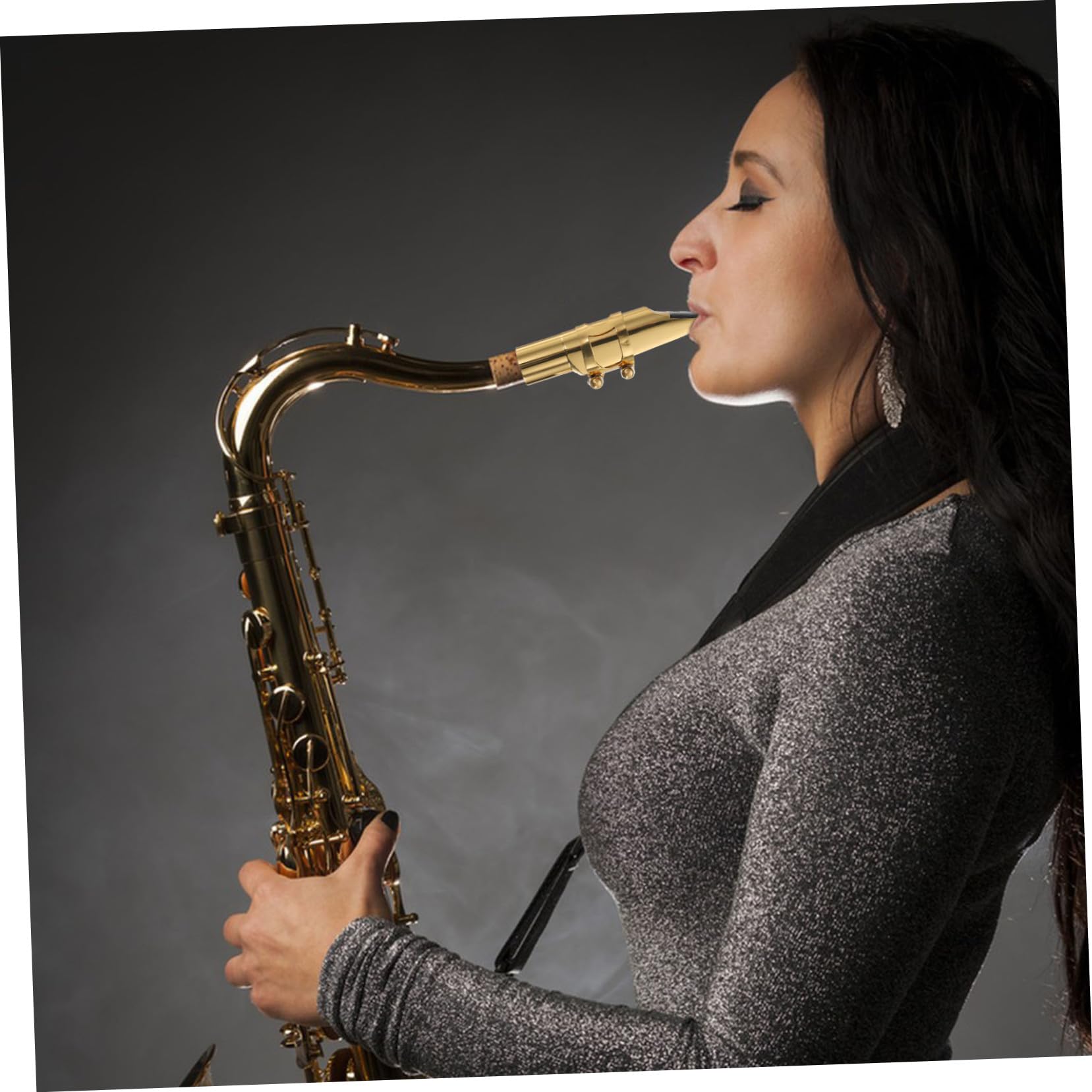 Alto Saxophon Mundstück Metall Robust Langlebig Glatte Oberfläche Leicht Tragbar Zubehör für Musikinstrumente